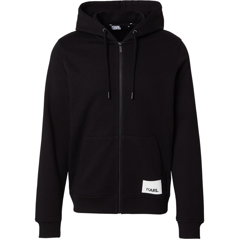 Karl Lagerfeld Tepláková bunda čierna / biela 67458706