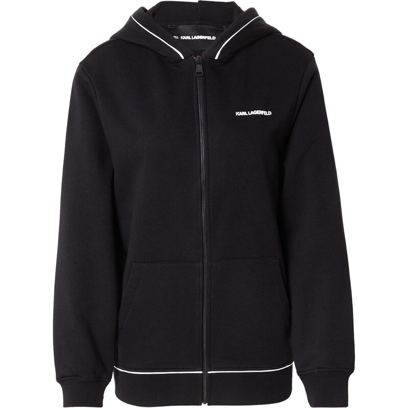 Karl Lagerfeld Tepláková bunda čierna / biela 67458747