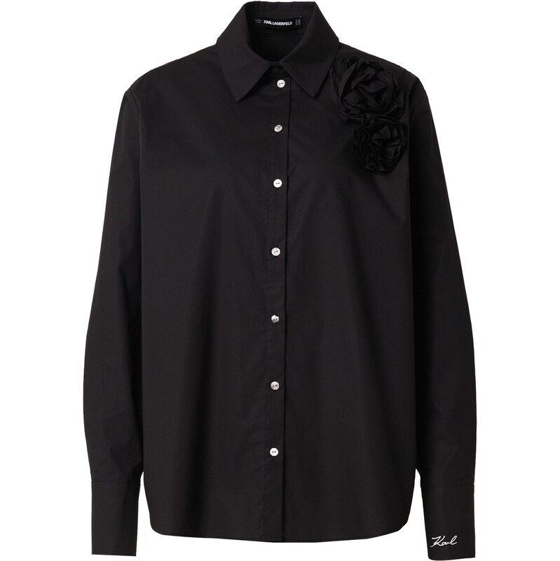 Karl Lagerfeld Blúzka FLOWER POPLIN čierna 67458748