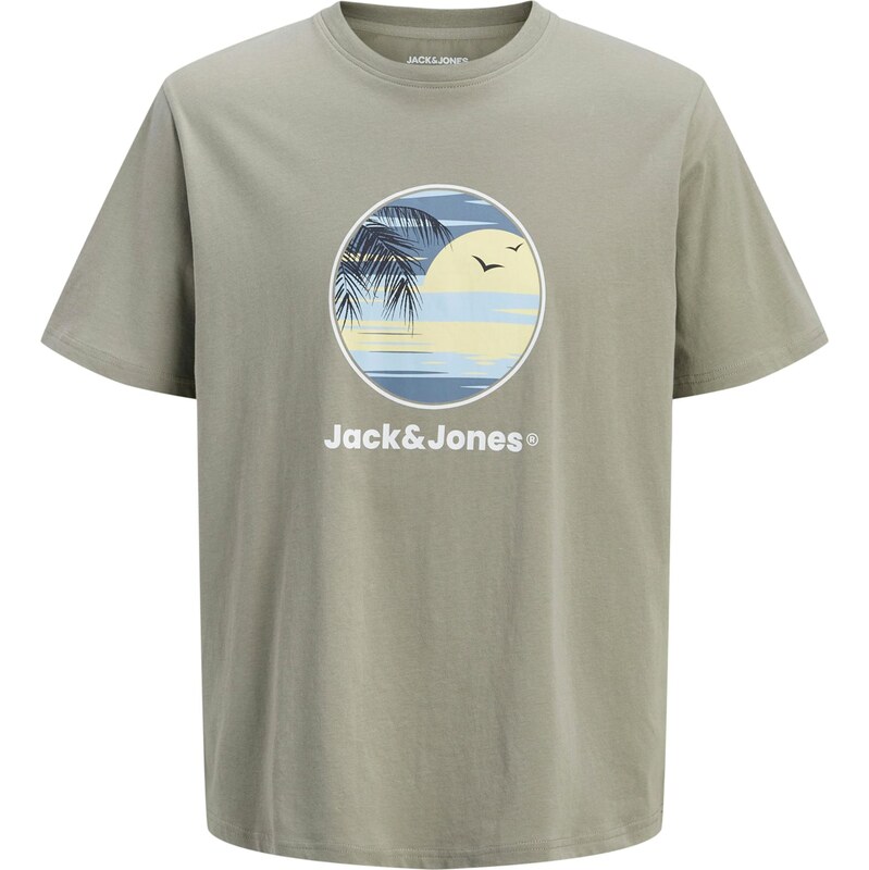 JACK & JONES Tričko JJPERRY opálová / svetlomodrá / kaki / biela 67458835