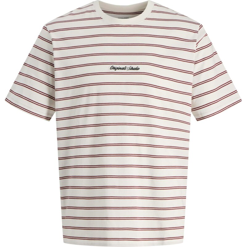 JACK & JONES Tričko JORNORREBRO vínovo červená / biela 67458836