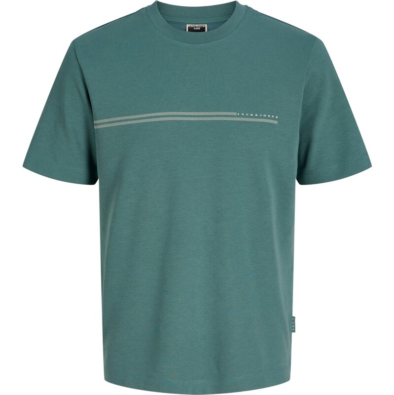 JACK & JONES Tričko JCOFUSION smaragdová / šedobiela 67458853