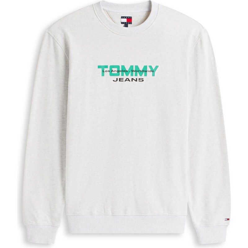 Tommy Jeans Mikina ESS sivá melírovaná / zelená / čierna 67458883