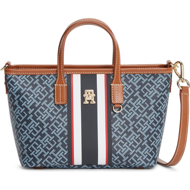 TOMMY HILFIGER Kabelka MONOPLAY modrá / tmavomodrá / koňaková / 67458952