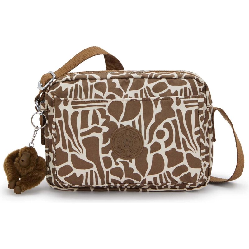 KIPLING Taška cez rameno Abanu M hnedá / biela 67459033