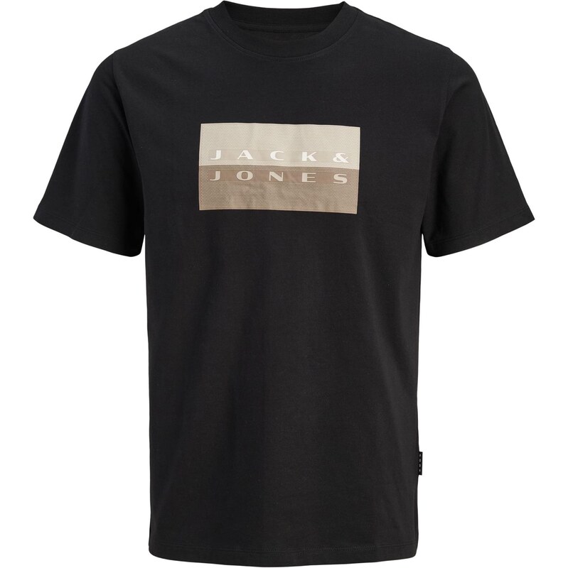 JACK & JONES Tričko JCOFusion svetlohnedá / sivá / čierna / biela 67459246