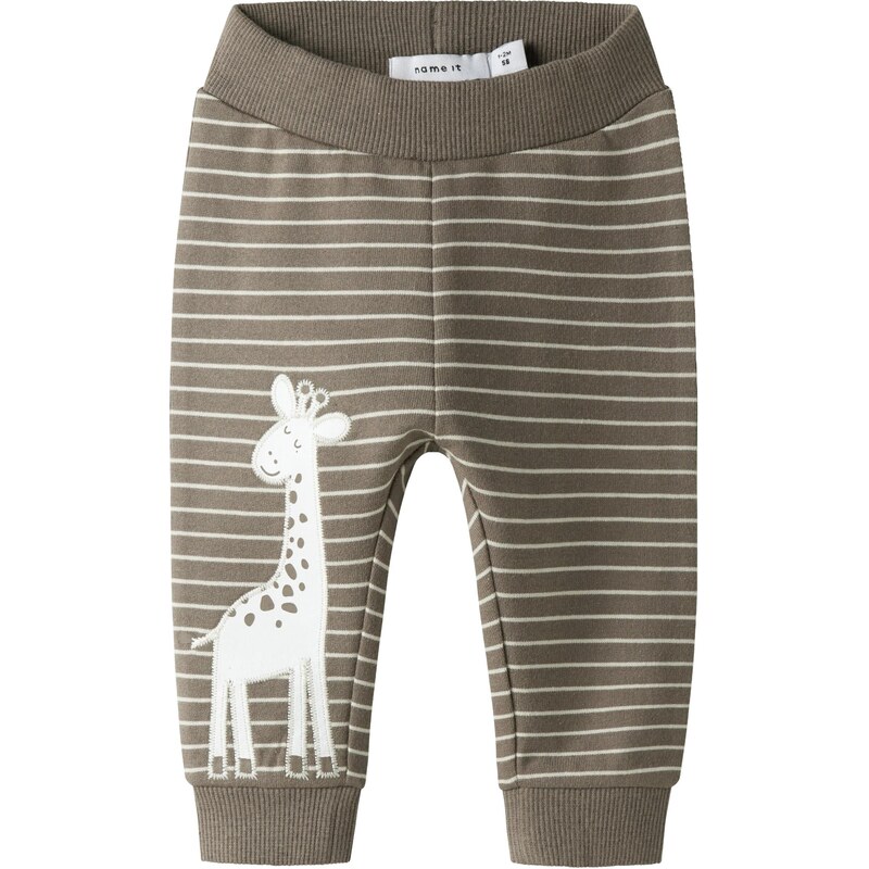 NAME IT Nohavice NBNTUT hnedá / biela 67459309