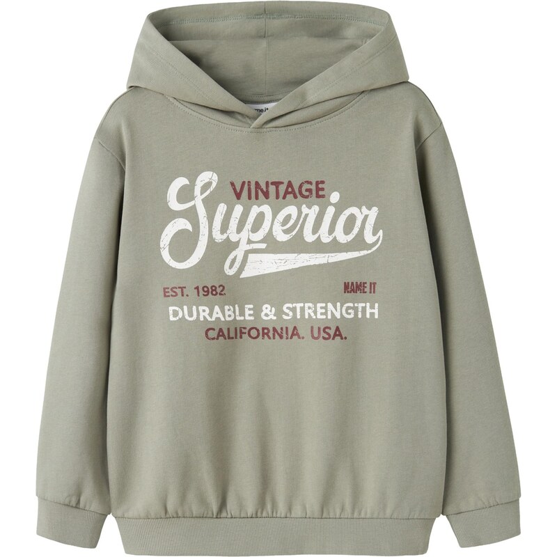 NAME IT Mikina NKMVIANTON sivobéžová / karmínovo červená / biela 67459403