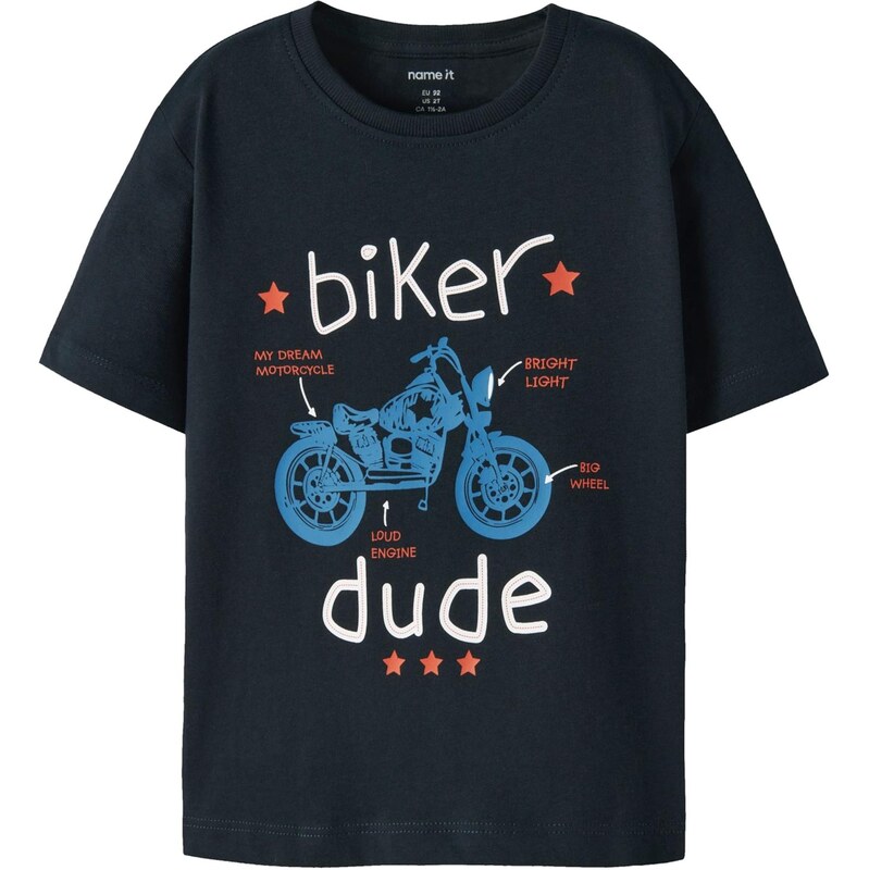 NAME IT Tričko nebesky modrá / hrdzavo červená / čierna / biela 67459430