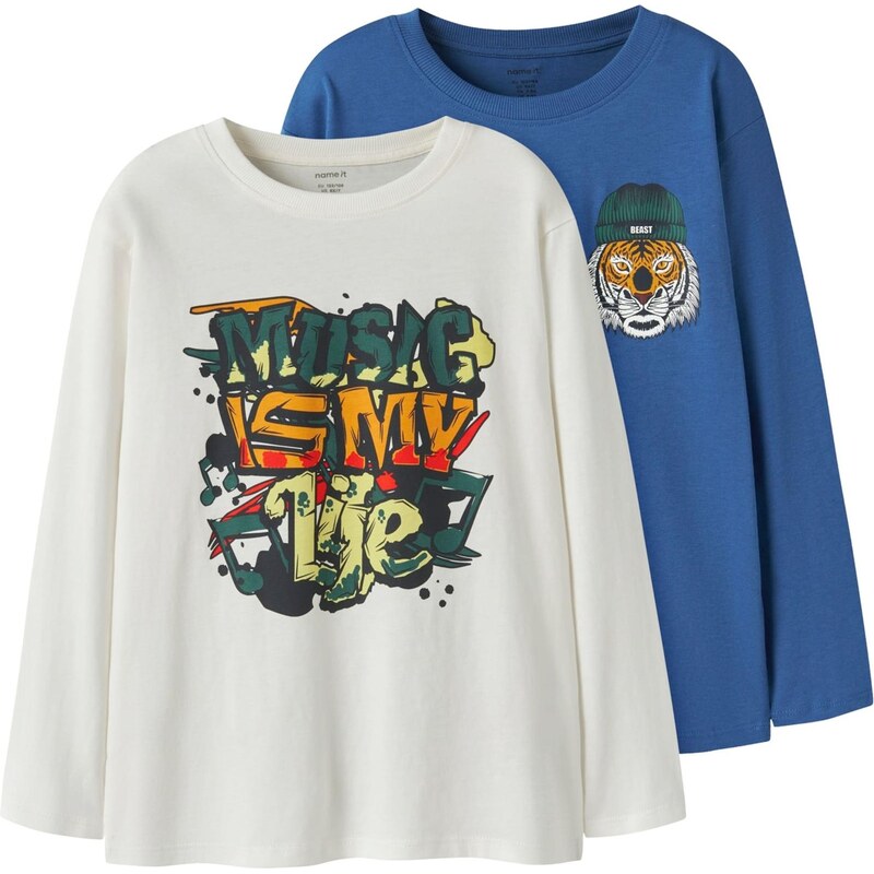 NAME IT Tričko NKMVELDO modrá / jedľová / oranžová / biela 67459477