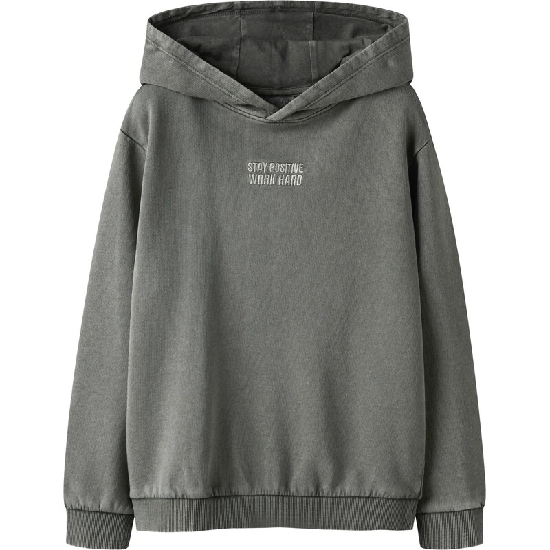 NAME IT Mikina NKMBROOK čadičová / tmavosivá / biela 67459456