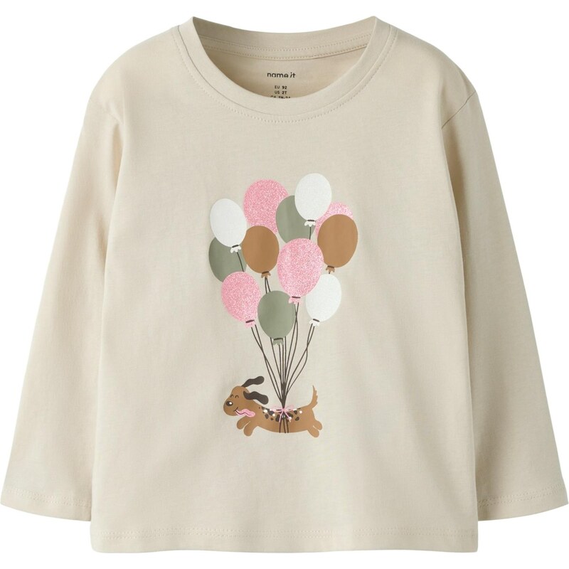 NAME IT Tričko NMFVELDA hnedá / sivobéžová / pastelovo zelená / ružová 67459465