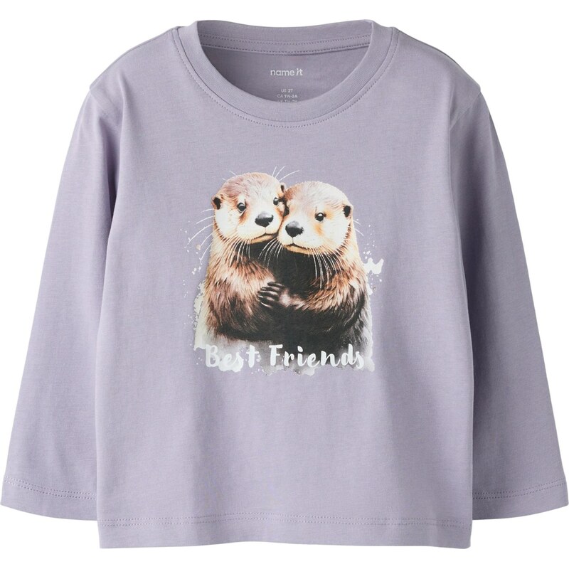 NAME IT Tričko NMFVOTEA hnedá / svetlohnedá / levanduľová 67459452