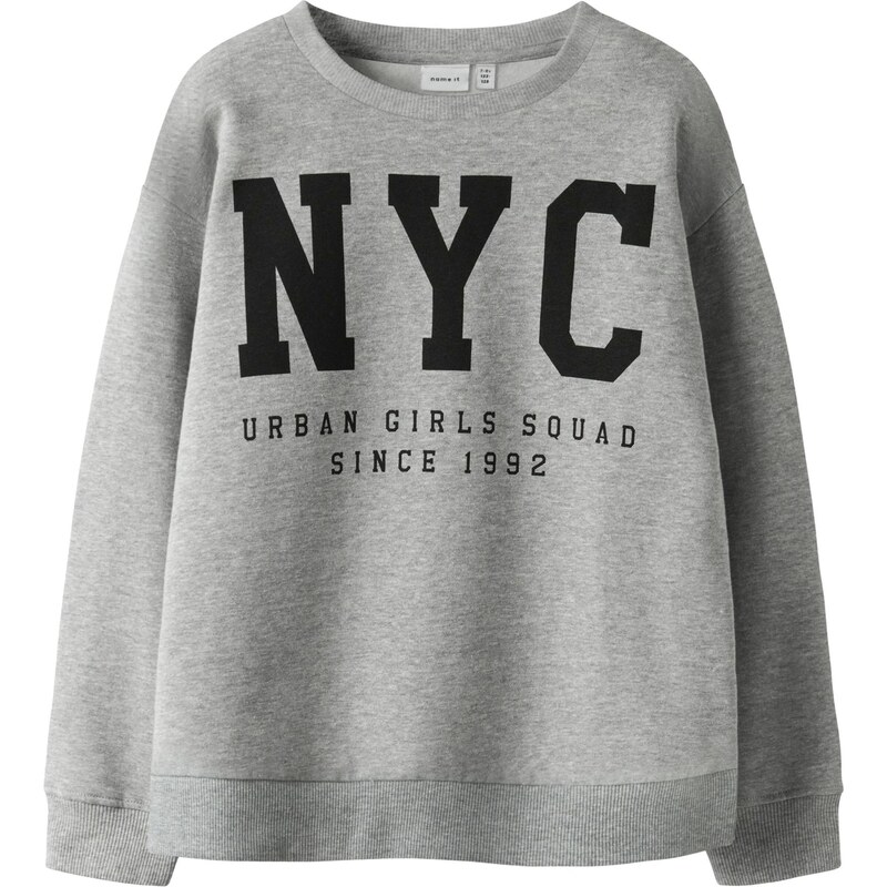 NAME IT Mikina NKFBELISSO sivá melírovaná / čierna 67459487