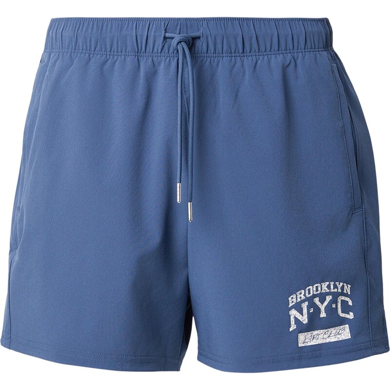 Abercrombie & Fitch Športové nohavice enciánová / šedobiela 67459667