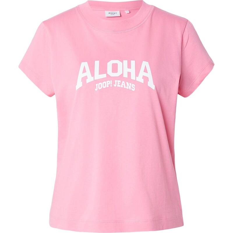 JOOP! Jeans Tričko Toyah ružová / biela 67459701