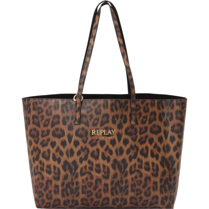 REPLAY Shopper koňaková / svetlohnedá / zlatá / čierna 67459718