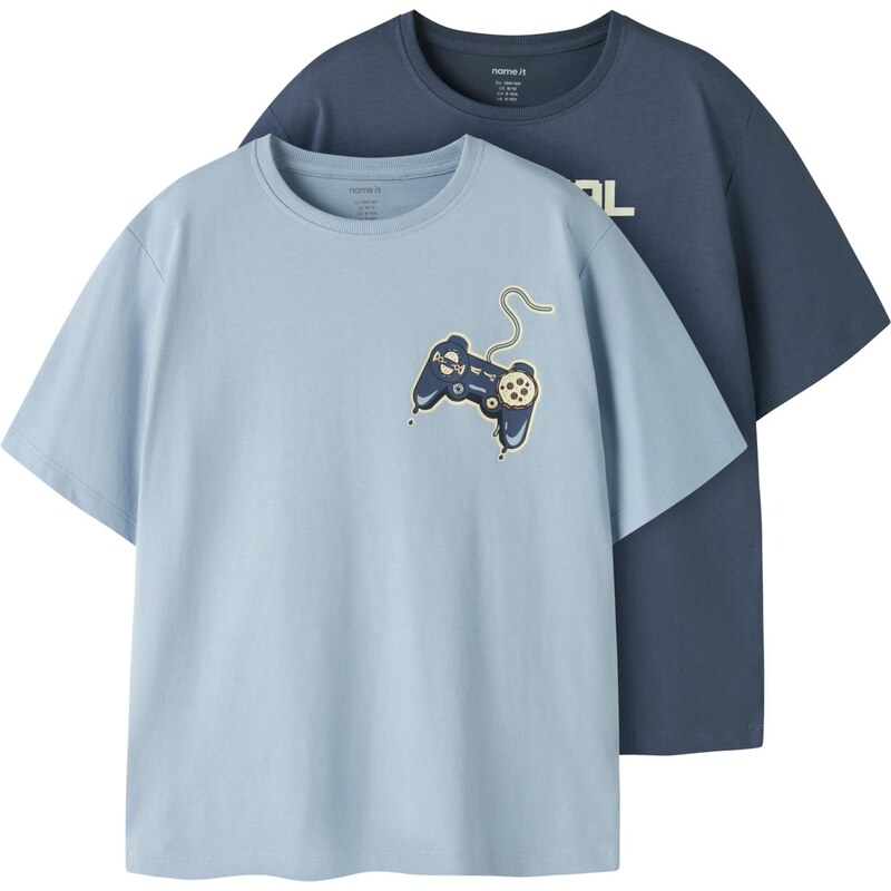 NAME IT Tričko NKMVICTOR námornícka modrá / svetlomodrá / hnedá / 67459756