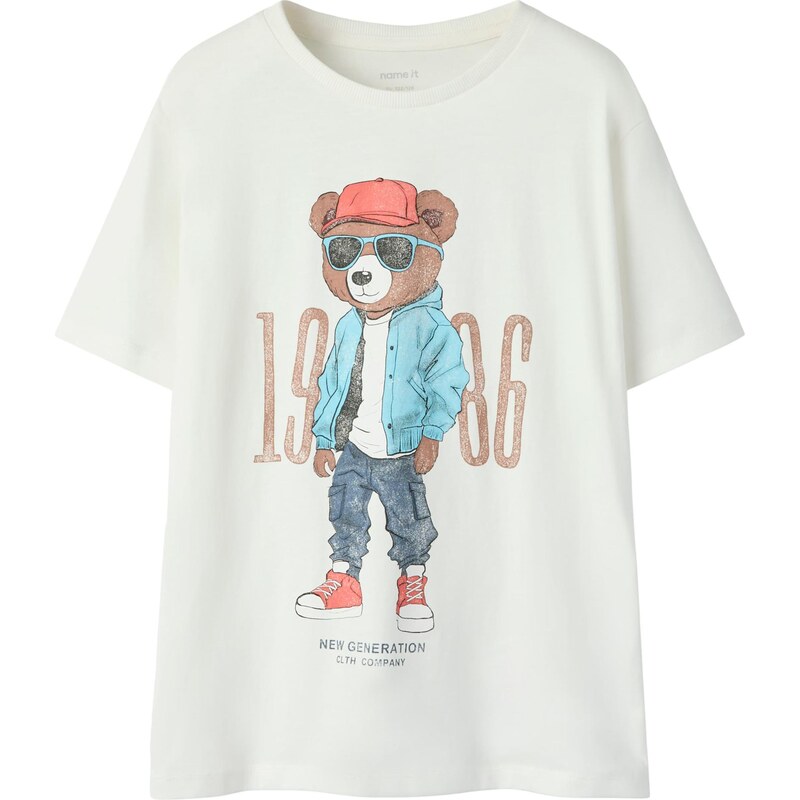 NAME IT Tričko NKMDOBS azúrová / čokoládová / svetločervená / biela 67459770