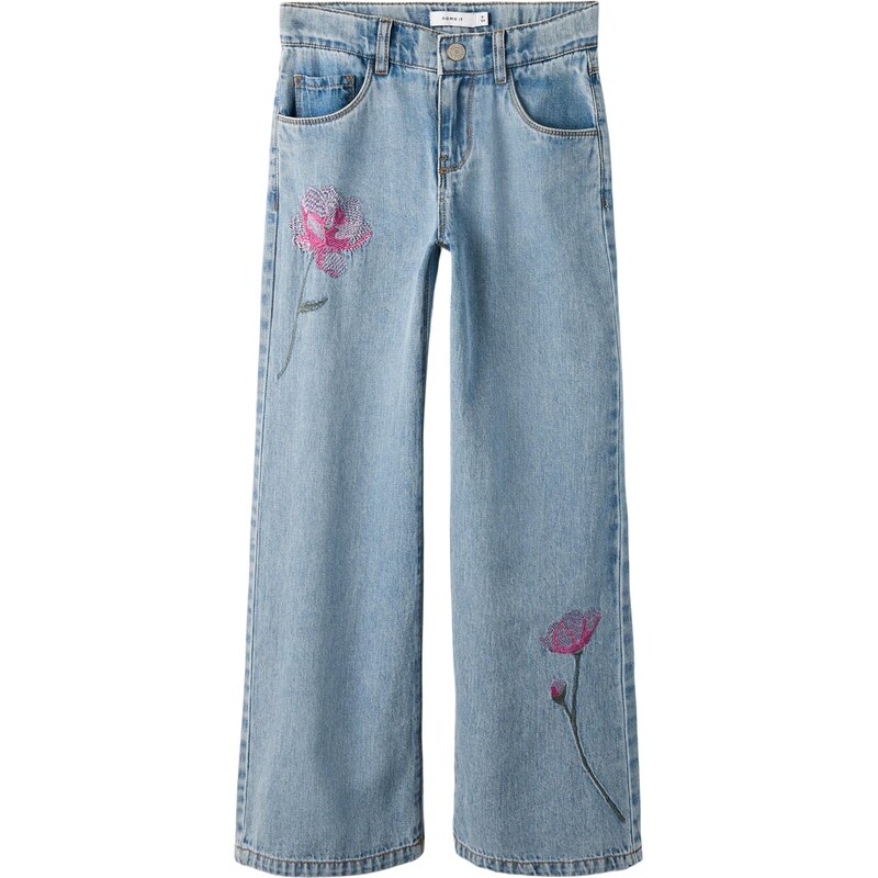 NAME IT Džínsy NKFROSE modrá denim / zelená / orgovánová / ružová 67459776