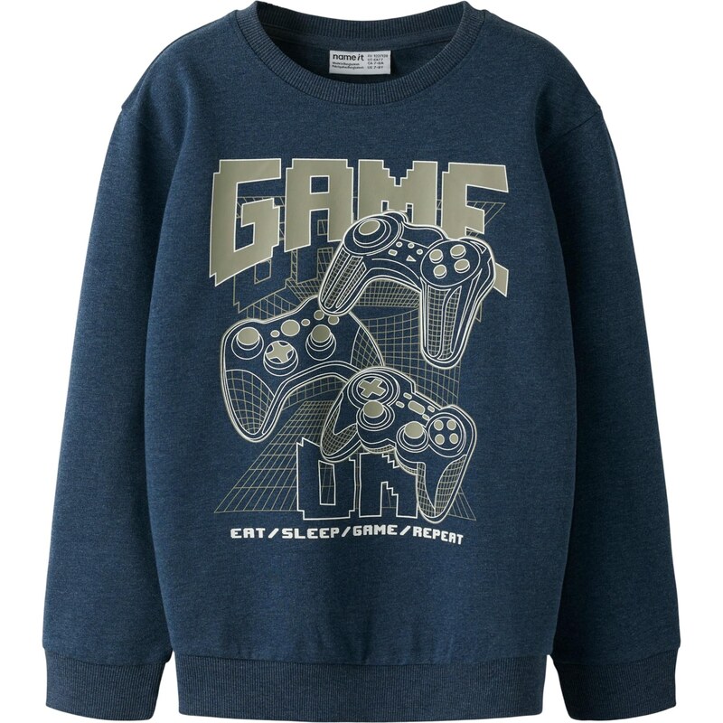 NAME IT Mikina NKMVALEXANDER námornícka modrá / olivová / biela 67459777