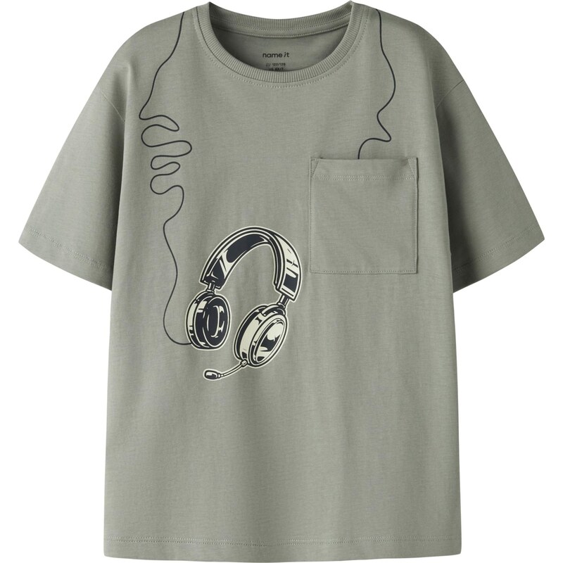 NAME IT Tričko NKMVILIAN béžová / kaki / čierna 67459782