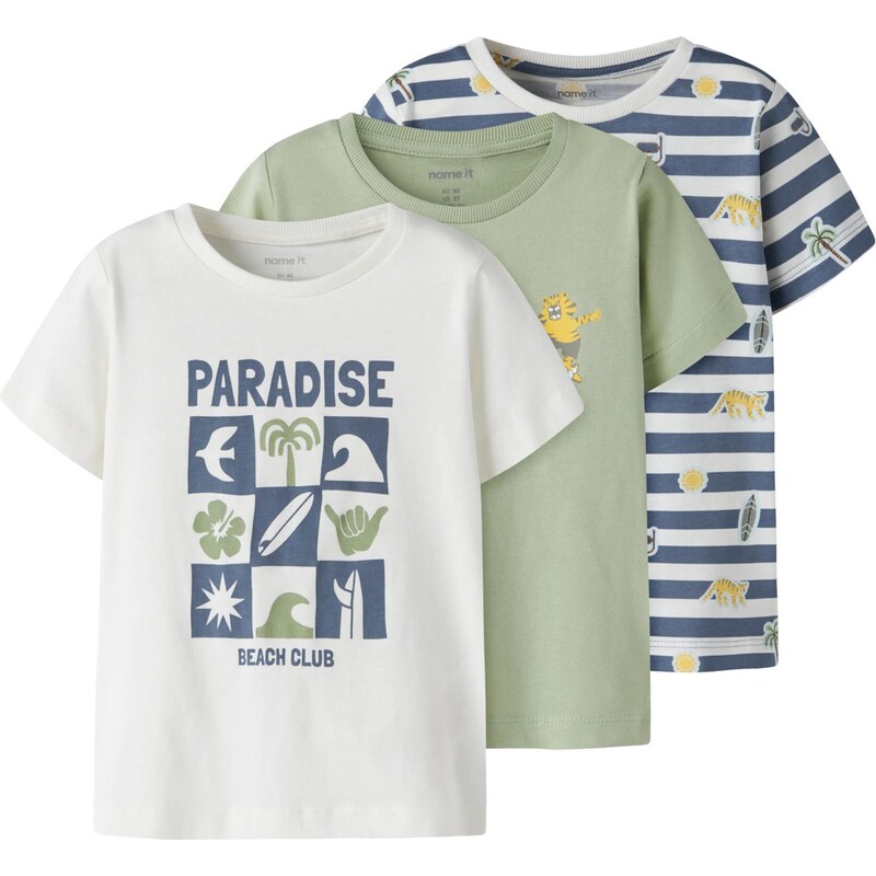 NAME IT Tričko NMMDANNY modrá / svetlozelená / oranžová / biela 67459779