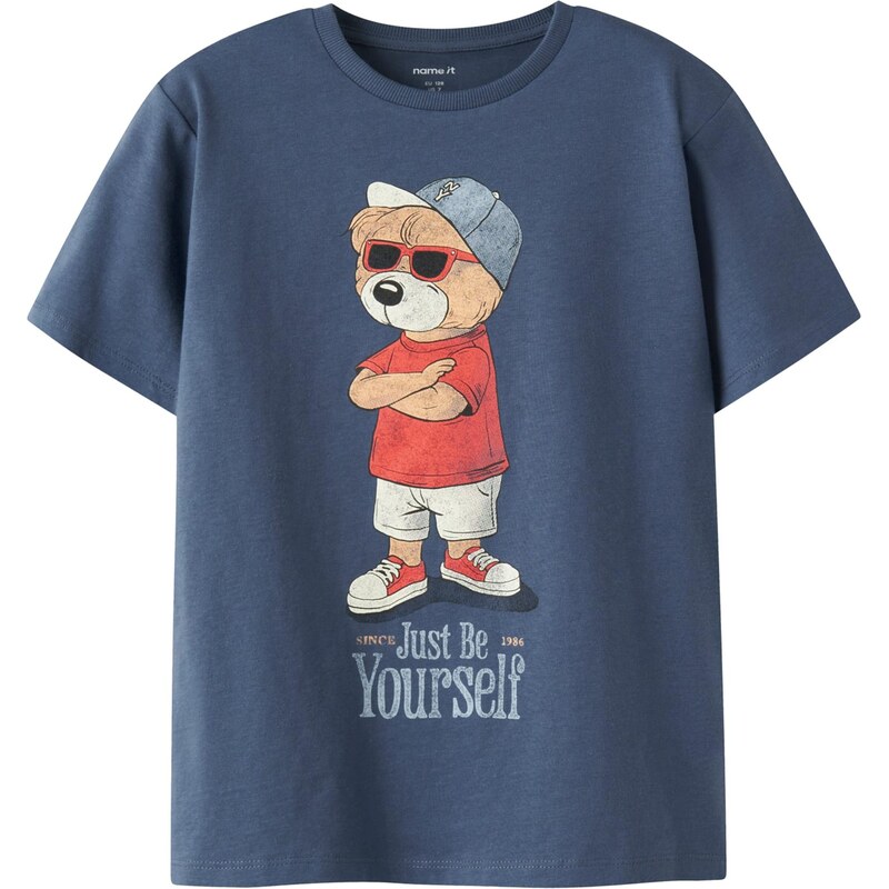 NAME IT Tričko NKMDOBS indigo / mokka / červená / biela 67459780