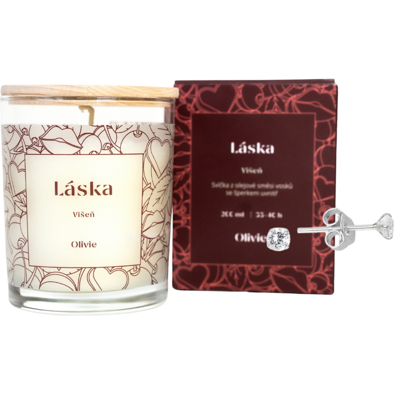 Olivie Svíčka Láska se stříbrnými náušnicemi ZORA 3 mm 9993 67464303