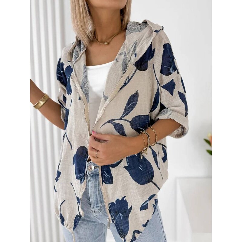 Fashionweek Dámska oversize mikina s kapucňou na zips UB-MODARIA 67464395