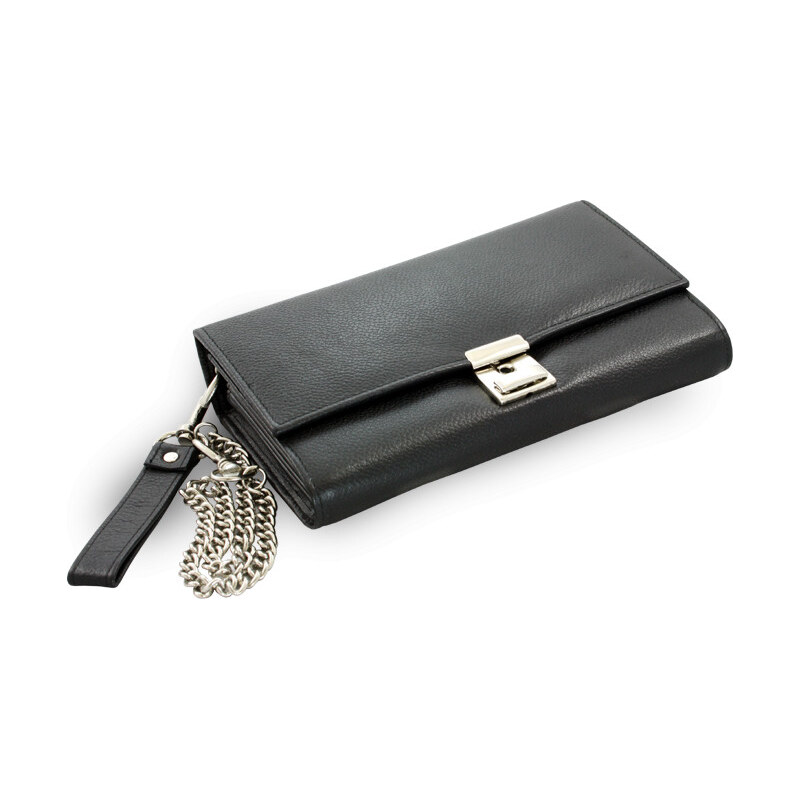 Arwel Kožená čašnícka peňaženka s retiazkou | čierna 515-7401A-60 PDM 67464518