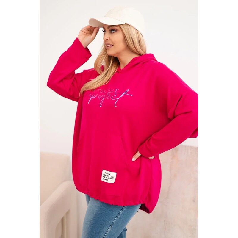 Kesi Dámska mikina Plus Size s kapucňou a potlačou čierna 68297827