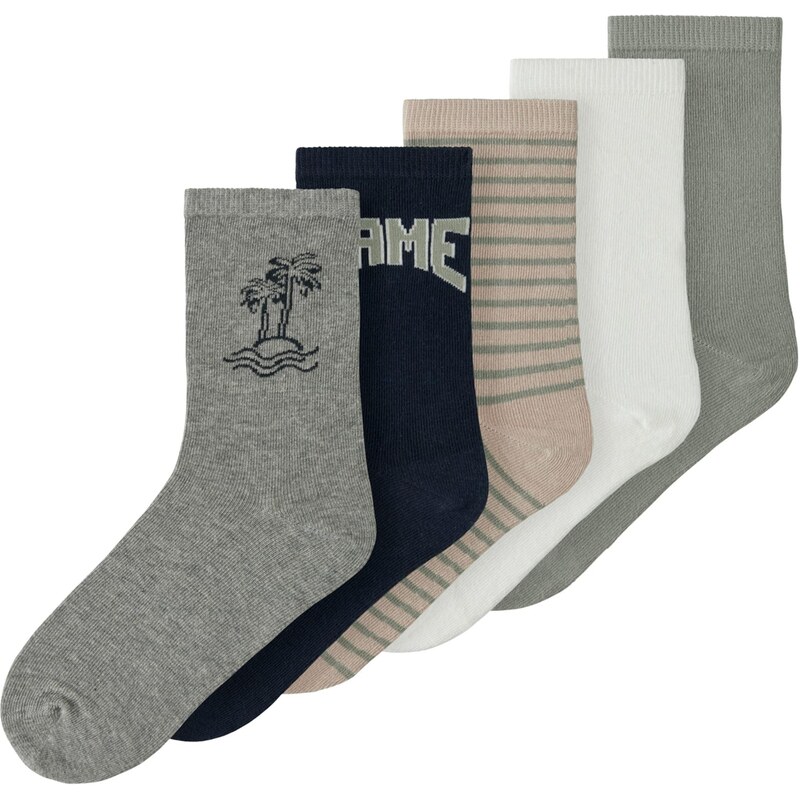 NAME IT Ponožky NKMVaks tmavošedá / svetlosivá / sivá melírovaná / 67468906