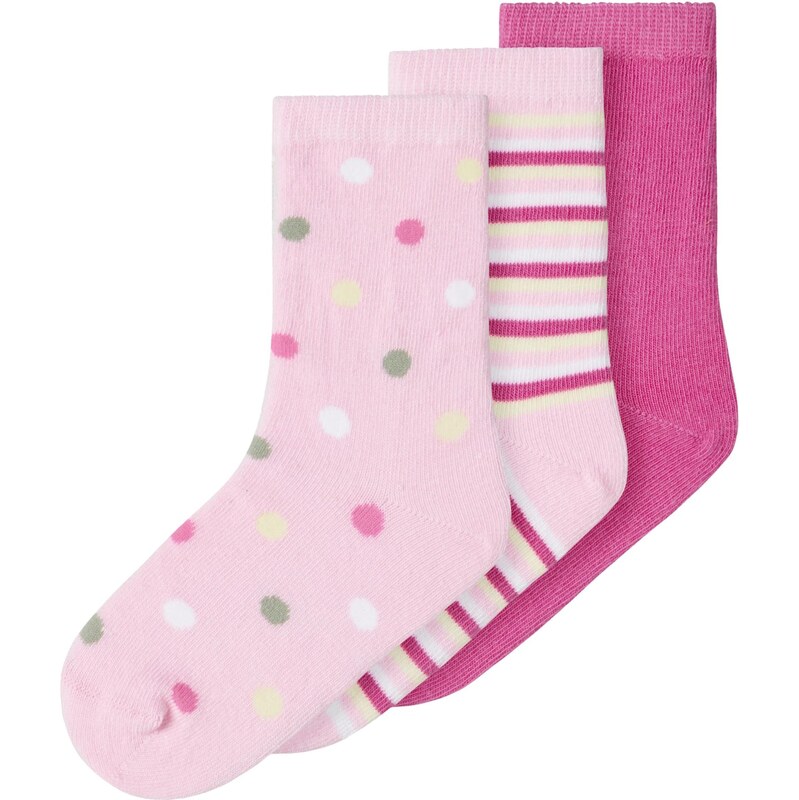 NAME IT Ponožky NMFDOTTISIA kiwi / ružová / rosé / biela 67468910