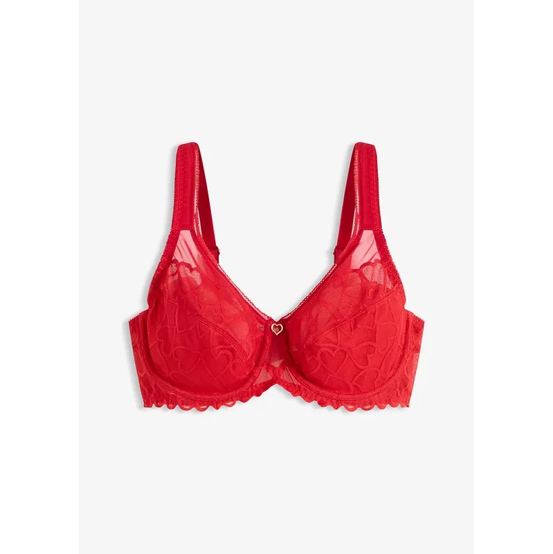 bonprix Zmenšujúca podprsenka s vystuženými ramienkami, farba červená 67426353