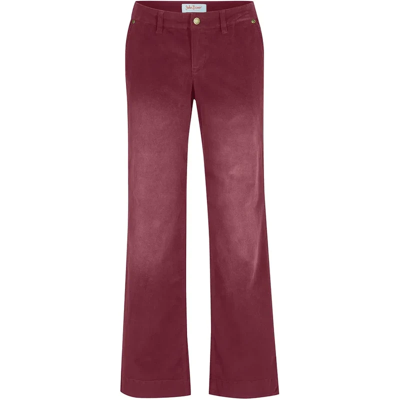 bonprix Strečové kordové nohavice, Wide, farba červená 67085544