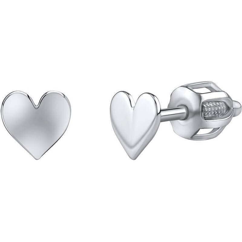 Silvego Strieborné náušnice Lia kôstky srdiečka so skrutkou 67472267