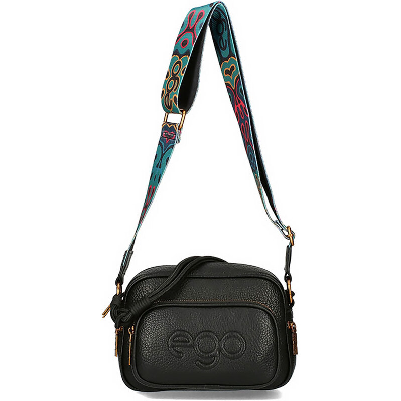 Čierna objemná crossbody kabelka Ego 67472219