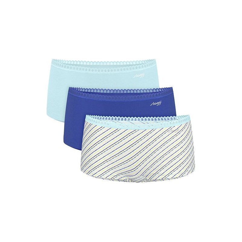 3pack organic nohavičiek SLOGGI GO CRUSH short modré 67712339