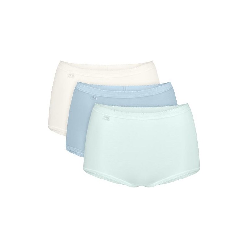 3pack nohavičiek SLOGGI Basic+ MAXI biele, svetlomodré 67781473