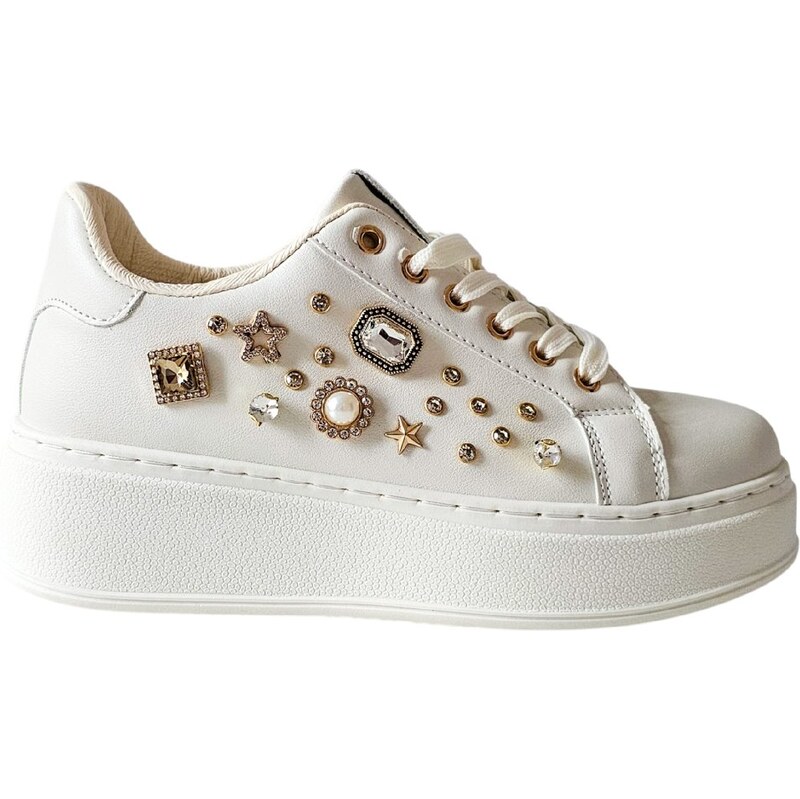 Tenisky na platforme Laura Biagiotti JW Calf Ivory 67472286