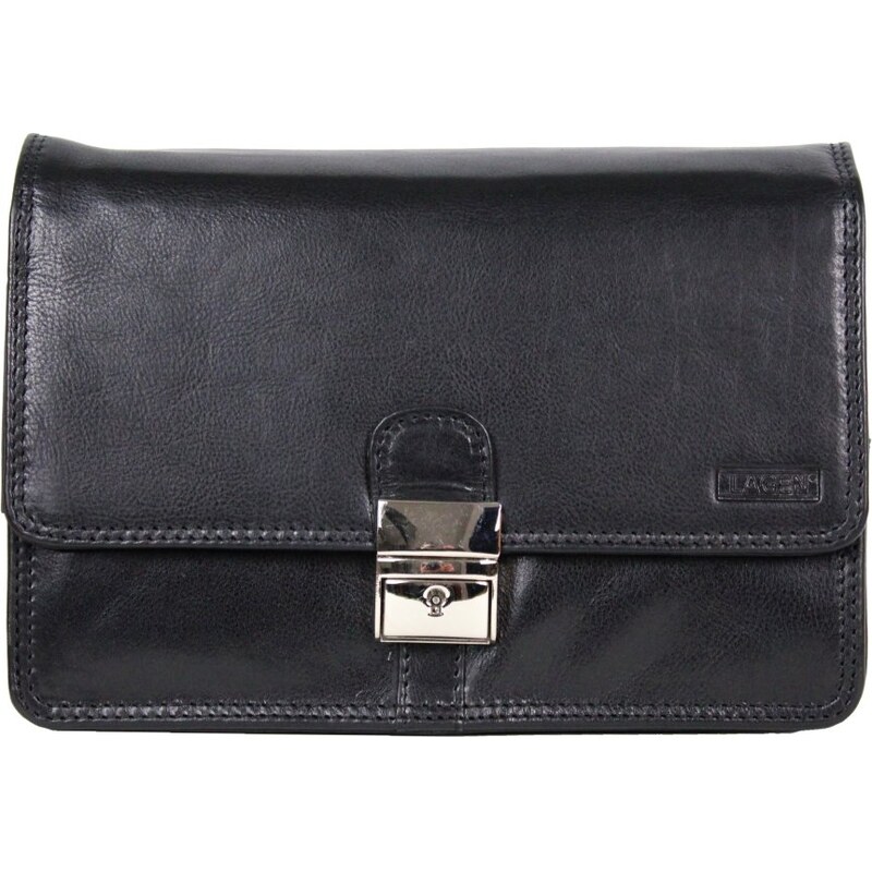 Lagen Pánska kožená etue (dokladovka) E-22016/T čierna 51274582
