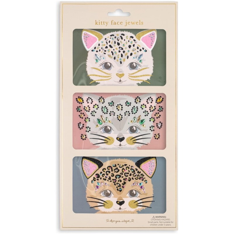 Konges Sløjd Detské nalepovacie kamienky na tvár Kitty face – set 3 ks 67474477
