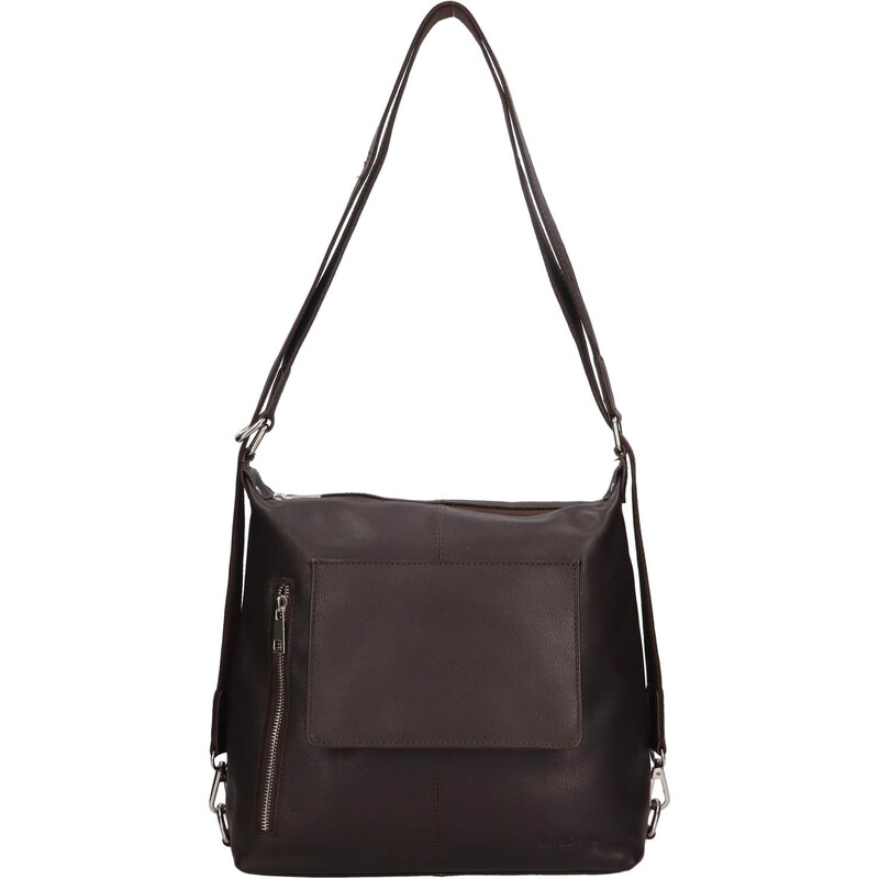Sendi DESIGN Dámska kožená kabelka/batoh SendiDesign Jena - tmavo 67497220