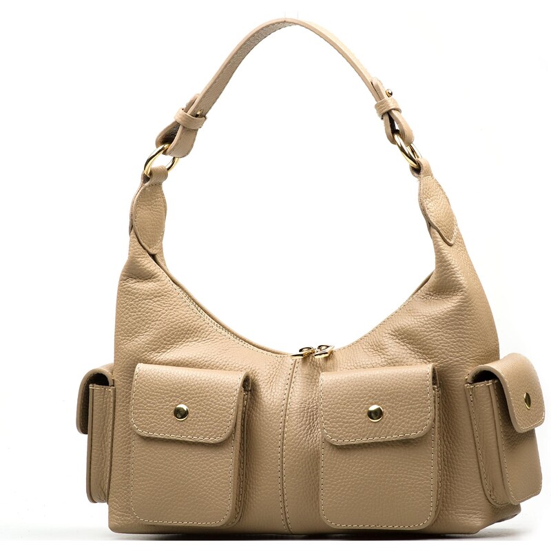 Blaire Kožená kabelka Aviona taupe 67476462