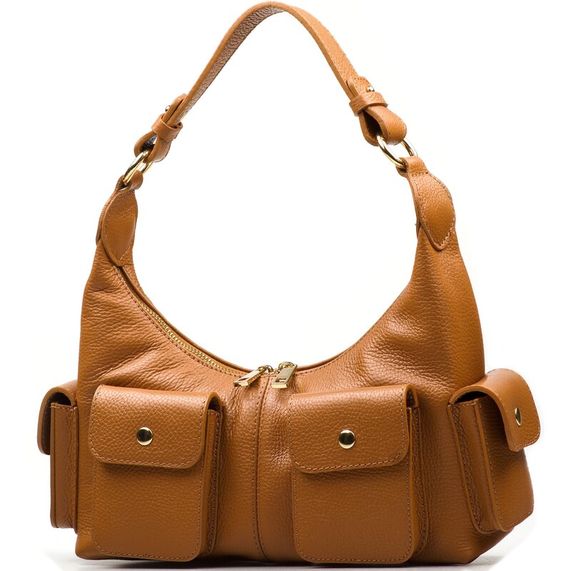 Blaire Kožená kabelka Aviona koňakovo hnedá 67476461