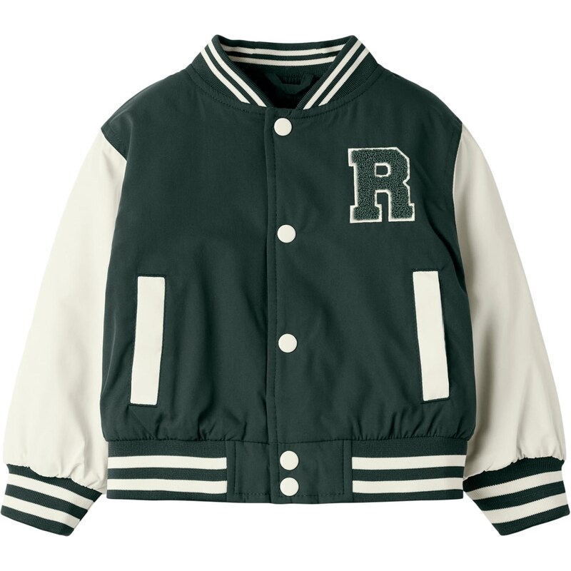 NAME IT Prechodná bunda NMMMAINS jedľová / šedobiela 67499721