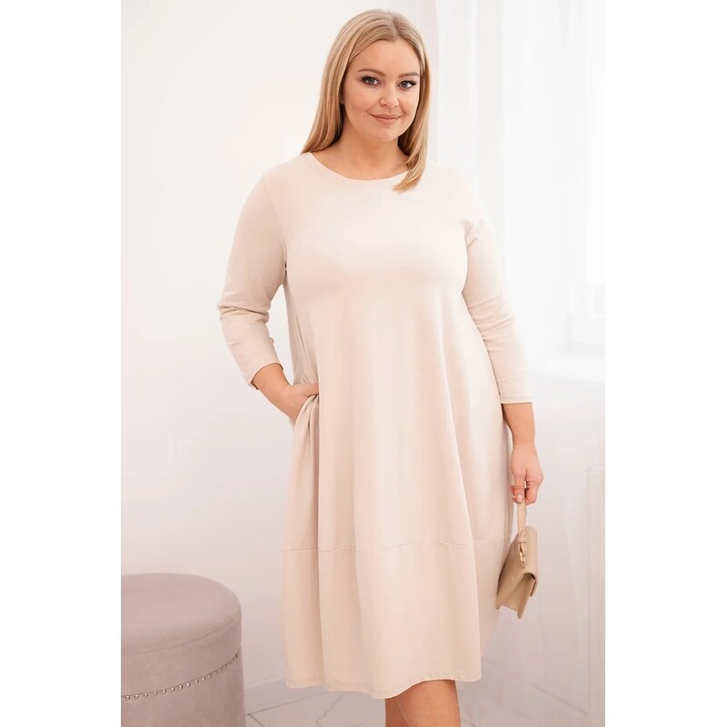 Kesi Dámske šaty ART21159 Plus Size s ohŕňacími rukávmi a vreckami 67555022