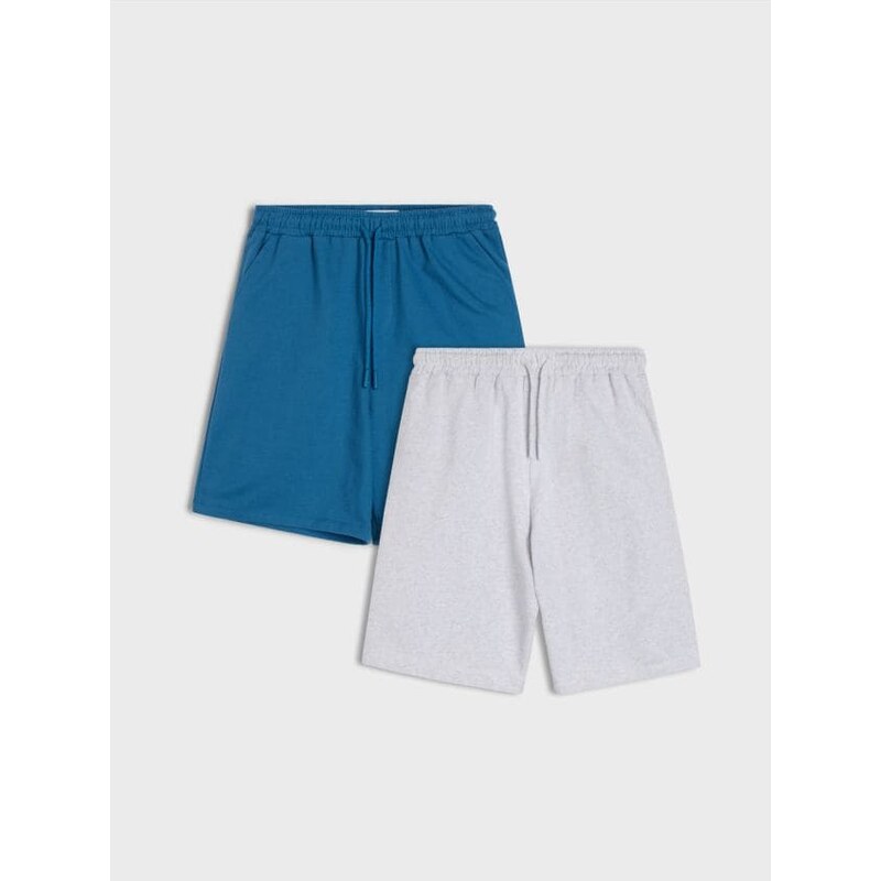 Sinsay - Balenie 2 kusov teplákových šortiek - svetlošedá 67479549