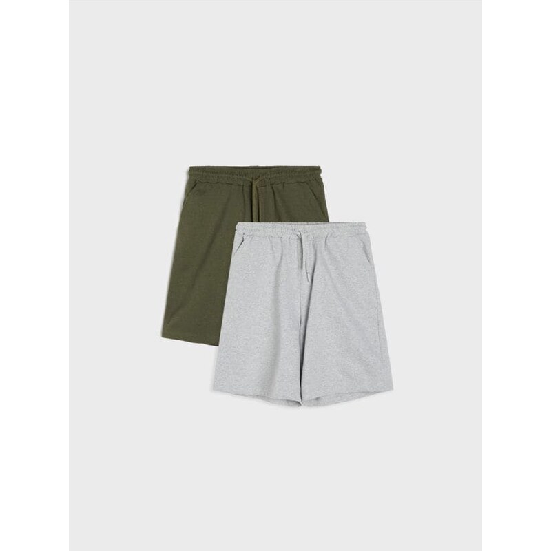 Sinsay - Balenie 2 kusov teplákových šortiek - stredne sivá 67479550